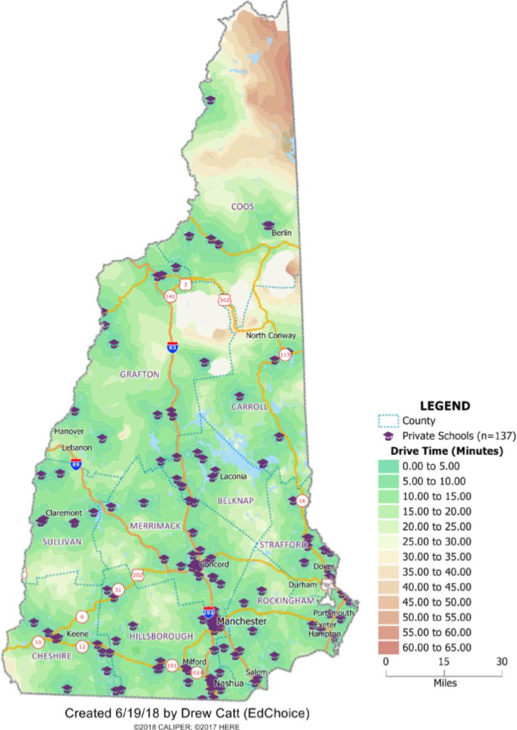 New Hampshire Schools Map