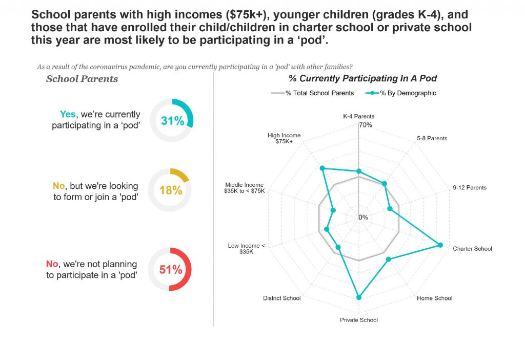 chart showing income levels of those using learning pods